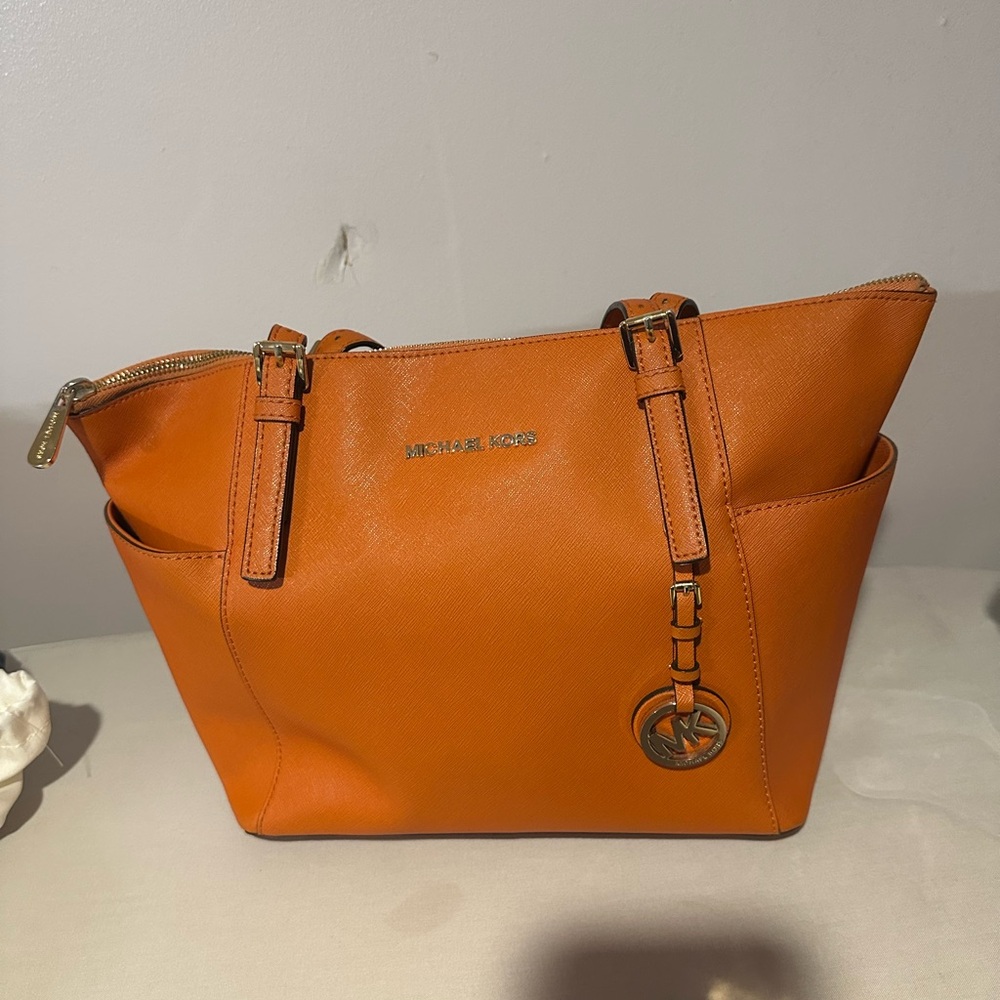Michael Kors Jet Set Tote Bag with Gold Accents